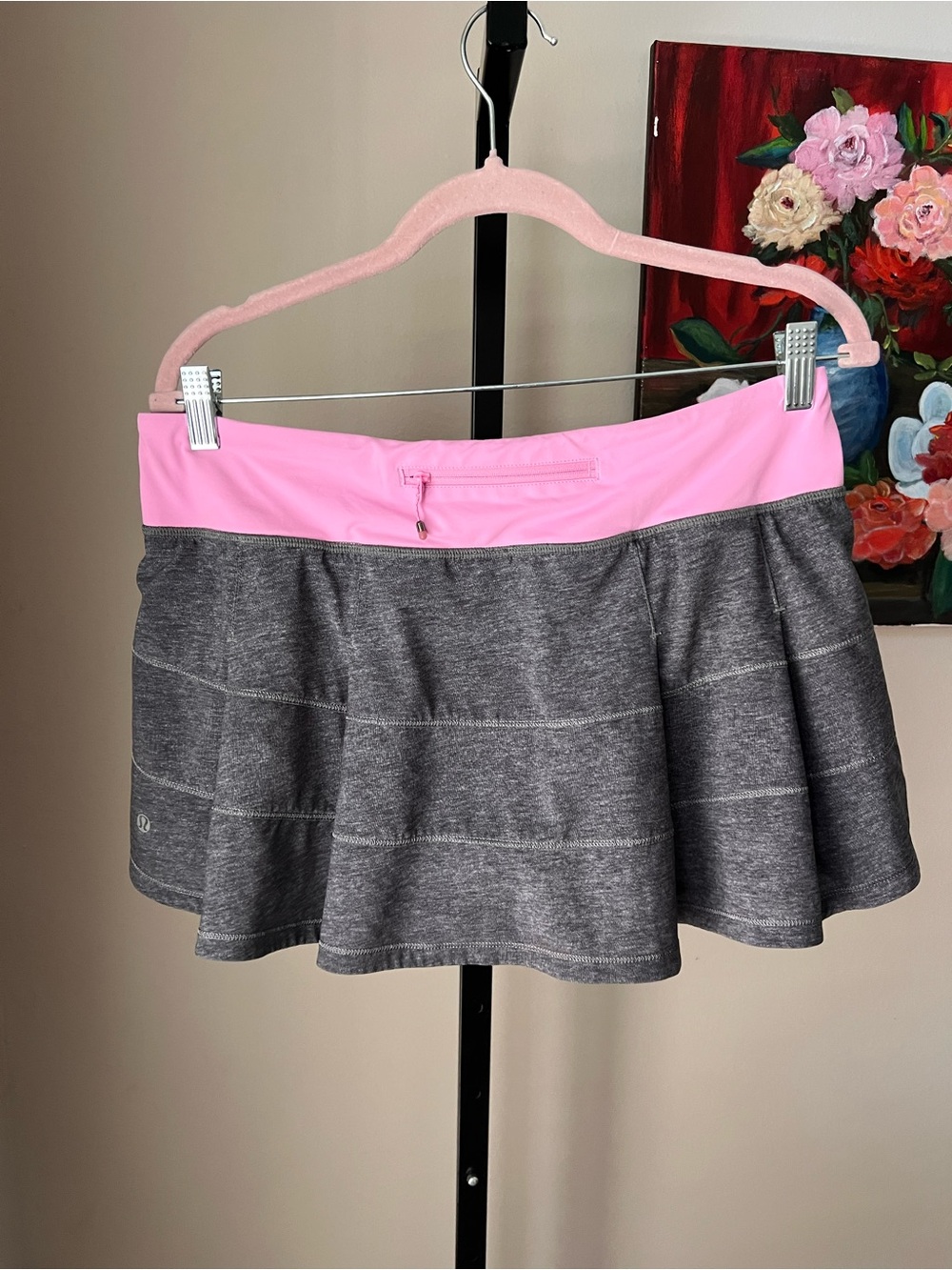 Lululemon pace rival run skirt II Athletic Pink Waistband Gray Skort - Picture 7 of 10
